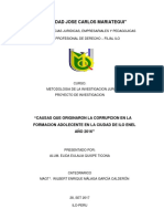 Proyecto de Investigacion La Corrupcion en Adolecentes de La Provincia D Ilo 2017