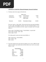 ANSWERS To CHAPTER 2 (Financial Statements, Taxes and Cash Flows)