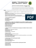 Examen de Diagnostico de Historia Segundo Grado