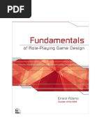 Fundamental of Role Playing Game Design by Ernest Adam