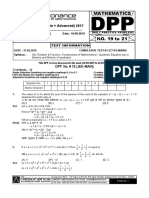 XI Maths DPP (08) - Set - Relations - Functions + Basic Maths + Quadratic Equation