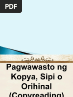 Pagwawasto at Pag Uulo NG Balita