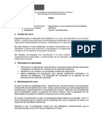 Sílabo Curso de Negociacion para La Resolución de Conflictos