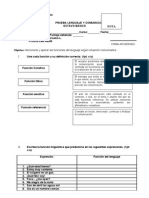 Prueba Funciones Del Lenguaje 8º (Semana 11 Octubre)