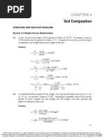 Soil Composition: Questions and Practice Problems Section 4.3 Weight-Volume Relationships 4.1