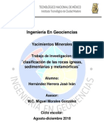 Clasificacion de Las Rocas Igneas, Sedimentarias, Metamorficas