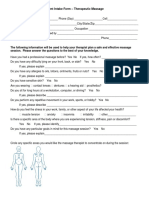 Client Intake Form - Therapeutic Massage