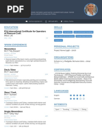 Marine CV Stewardess Template 