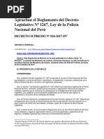 Reglamento Del Decreto Legislativo #1267 - 0