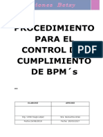 Procedimiento para El Control Del Cumplimiento de BPM Creaciones Betzy