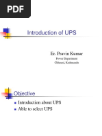 Introduction of UPS: Er. Pravin Kumar