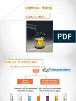 Reações Químicas - 8ºano. Reações de Precipitação