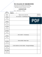 Aditya College of Engineering: Lesson Plan