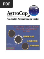 El Eclipse Total de Sol Del 3 de Noviembre de 1994. Informe de La Asociación Astronómica de Capioví.