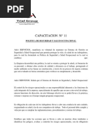 Capacitacion Politica de Seguridad y Salud Ocupacional