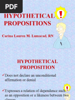 Hypothetical Propositions: Carina Lauren M. Lumacad, RN