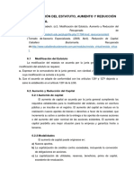 Modificación Del Estatuto, Aumento y Reducción Del Capital