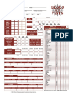 Blood and Fists Character - Sheet