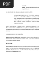 Demanda de Indemnización Por Despido Arbitrario