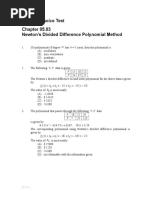 Multiple-Choice Test Newton's Divided Difference Polynomial Method