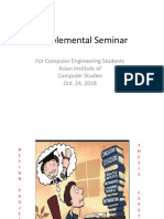 Supplemental Seminar: For Computer Engineering Students Asian Institute of Computer Studies Oct. 24, 2018