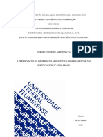 A Preservacao Da Informacao Arquivistica Governamental Nas Politicas Publicas Do Brasil Sergio Conde de Albite Silva PDF