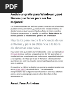 Antivirus Gratis para Windows