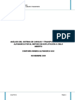 Análisis Del Sistema de Carguio y Transporte de La Mina Alpamarca Por El Metodo de Explotación A Cielo Abierto-2009 PDF