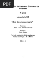 Informe N°3 - Rele de Sobrecorriente