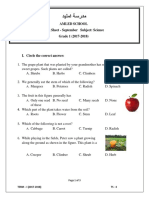 Amled School Task Sheet - September Subject: Science Grade 1 (2017-2018)