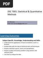 DSC 7001: Statistical & Quantitative Methods: Kim Menezes Email: Kim - Menezes@gdgoenka - Ac.in