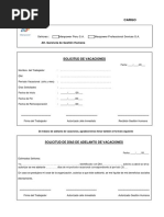 Formato de Solicitud de Vacaciones