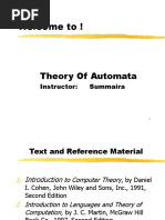 Welcome To !: Theory of Automata