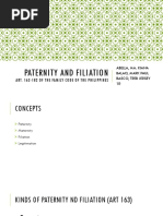 Paternity and Filiation: Art. 163-182 of The Family Code of The Philippines