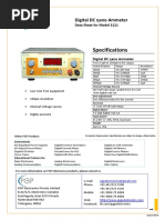 Specifications: Digital DC ηano Ammeter