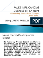 Principales Implicancias Procesales en La NLPT - Justo Rosales M