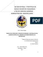 Manual de Procedimientos en El Almacen Central Del Gobierno Municipal Autónomo de Monteagudo