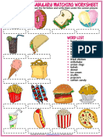 Fast Food Vocabulary Esl Matching Exercise Worksheet For Kids