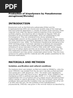 Production of Biopolymers by Pseudomonas Aeruginosa (Microbe)