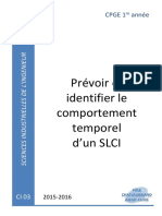 CI03 Cours - Prévoir Et Identifier Le Comportement Temporel D'un SLCI