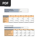 Task 1 1.sales Budget: First Quarter Sales Unit Quarterly Unit Increment Selling Price