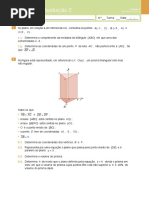 Teste de Avaliação 2 - Geometria Analítica (Enunciado e Soluções)