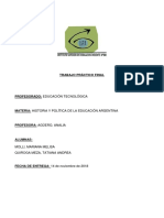 Trabajo Final Historia y Politica de La Educacion Argentina