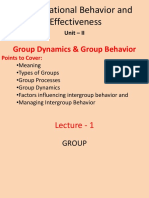 Group Dynamics and Group Processes