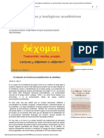 La Pronunciación Erasmiana Vs La Pronunciación Reuchliniana