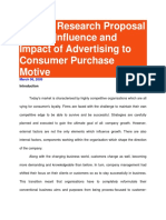 Sample Research Proposal On The Influence and Impact of Advertising To Consumer Purchase Motive