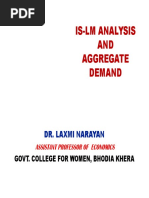 Is-Lm Analysis AND Aggregate Demand: Dr. Laxmi Narayan