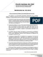 Comunicado PNP #33 - 2018