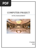 Class XII Computer Project - Hotel Management