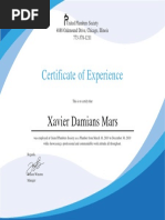 Plumbing Experience Certificate